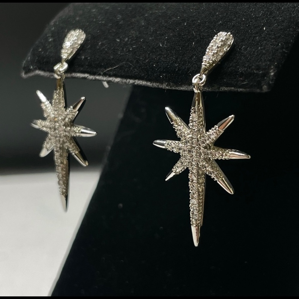 Elegant Silver Starburst Earrings
